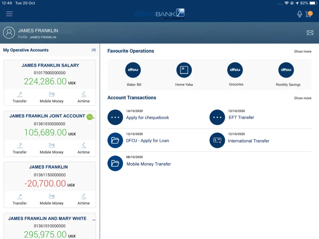 Mobile Money Transfers With DFCU QuickApp