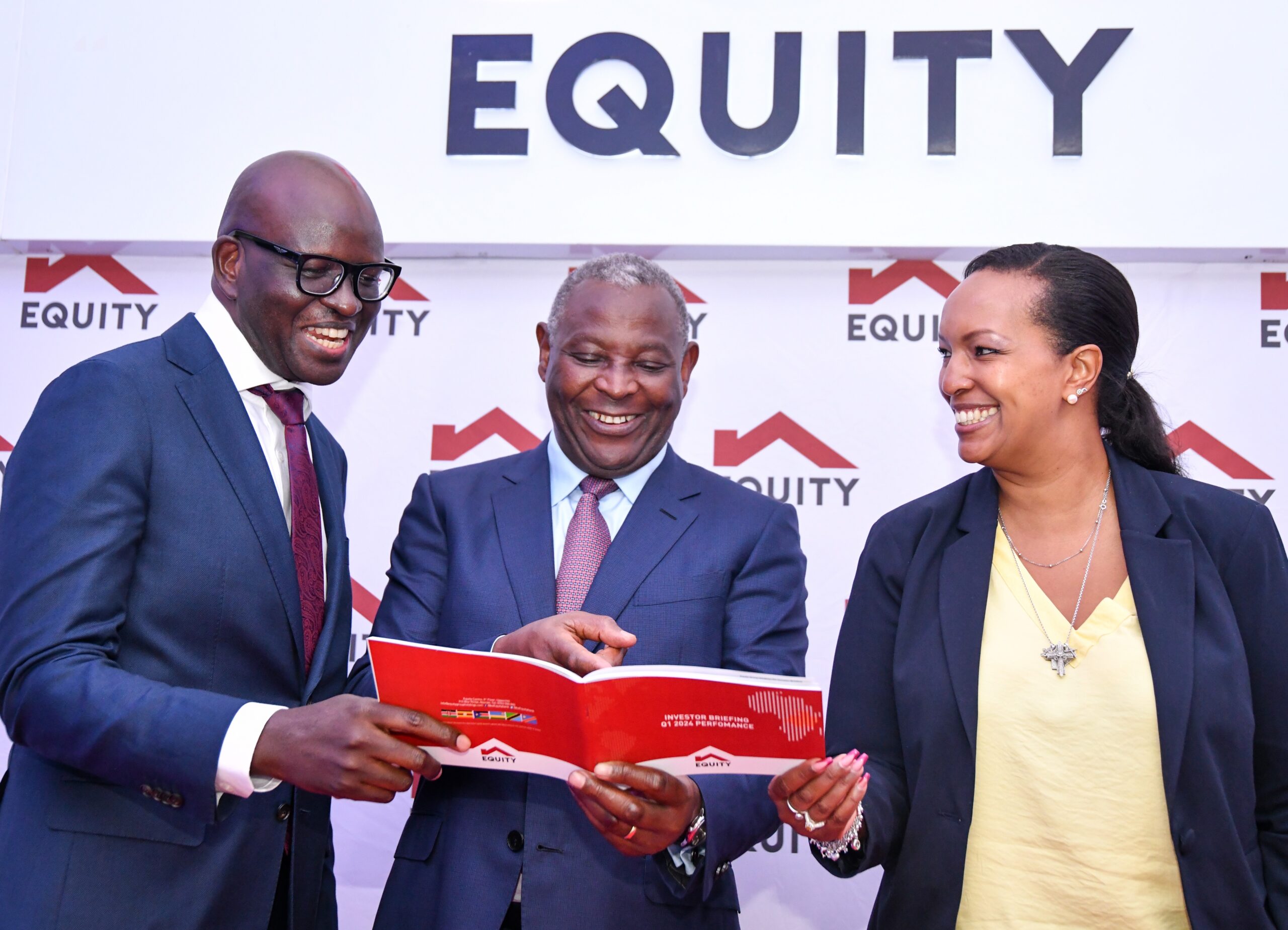 equity-group-chief-finance-officer-moses-nyabanda-equity-group-managing-director-and-ceo-dr-james-mwangi-and-equity-group-chief-internal-auditor-beth-kithinji-during-the-q1-2024-investor-briefing-eve