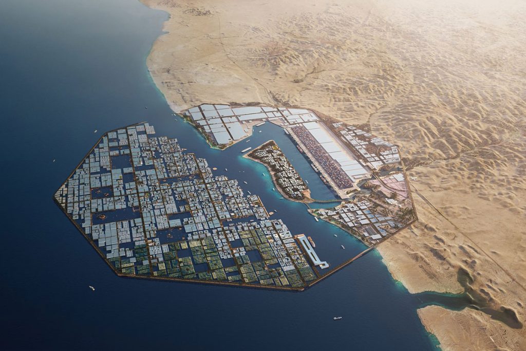 Saudi Arabia’s Neom: Lessons for Africa’s tourism and smart cities 1 The Oxagon at Neom; " A floating industrial city under development in the southwest corner of NEOM." Photo/Arabian Business