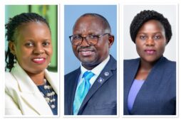 A photo collage of Finance Trust Bank Managing Director, Annet Nakawunde, Centenary Bank Managing Director, Fabian Kasi, and Pride Bank Managing Director, Veronicah Namagembe.