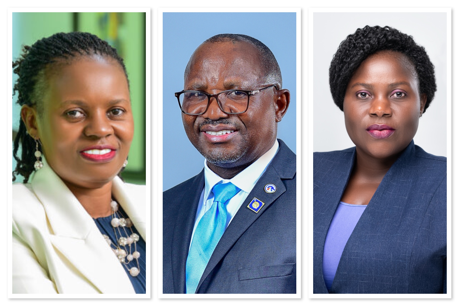 annet-fabian-veronicah-1-1 A photo collage of Finance Trust Bank Managing Director, Annet Nakawunde, Centenary Bank Managing Director, Fabian Kasi, and Pride Bank Managing Director, Veronicah Namagembe.
