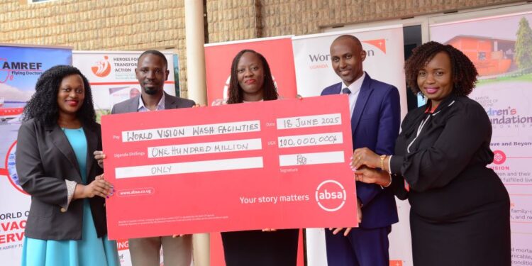 Absa Bank Uganda hands over UGX 400M from its 7 Hills Run to eight partner organizations, empowering over 10,800 vulnerable girls across Uganda with education, health, and opportunities.
