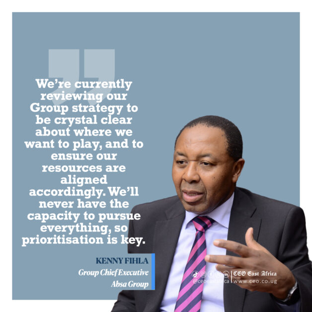 Kenny Fihla, Absa Group CEO, Absa Bank Africa, Absa Group strategy, Absa Uganda, African banking leadership, Infrastructure finance in Africa, Kenny Fihla Strategy for Absa, CEO East Africa Magazine, Africa Business News, Business News, Kenny Fihla Absa leadership interview, How Absa is driving growth in Africa, Banking sector priorities in Uganda, Role of banks in Africa’s infrastructure, Customer-centric banking strategy Absa, Future of banking in Sub-Saharan Africa, African banking trends 2025, Absa Africa growth strategy, Africa's Largest Banks,