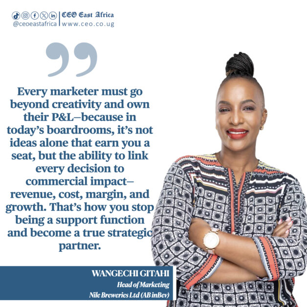 quotes-wangechi-gitahi-002-628x628-1-1 Explore this in-depth interview with Wangechi Gitahi, Head of Marketing at Nile Breweries Uganda, as she unpacks her philosophy on marketing leadership in East Africa—covering brand purpose and strategy, human-centered marketing, consumer empathy, creative agency dynamics, and ROI-driven marketing. A leading voice among women in marketing leadership and FMCG marketing in Africa, Wangechi shares insights on P&L ownership, authentic storytelling, and building trust across diverse consumer segments, including beer brand marketing.