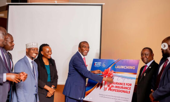 insurance-563x338-1 Insurance Regulatory Authority chief executive officer Ibrahim Lubega Kaddunabi and other stakeholders cut the ribbon during the launch of the Insurance Training College certificate for insurance professionals recently.