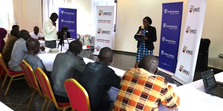 Stanbic Incubator's Chief Executive (CE) Catherine Poran addressing beneficiaries during the programme launch.
